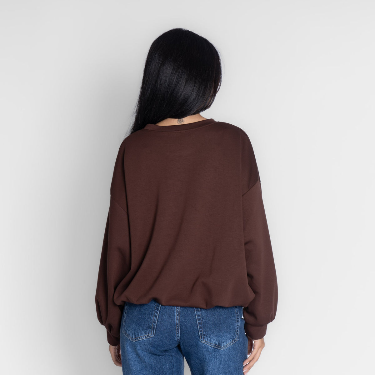 Jersey de corte amplio con bajo fruncido