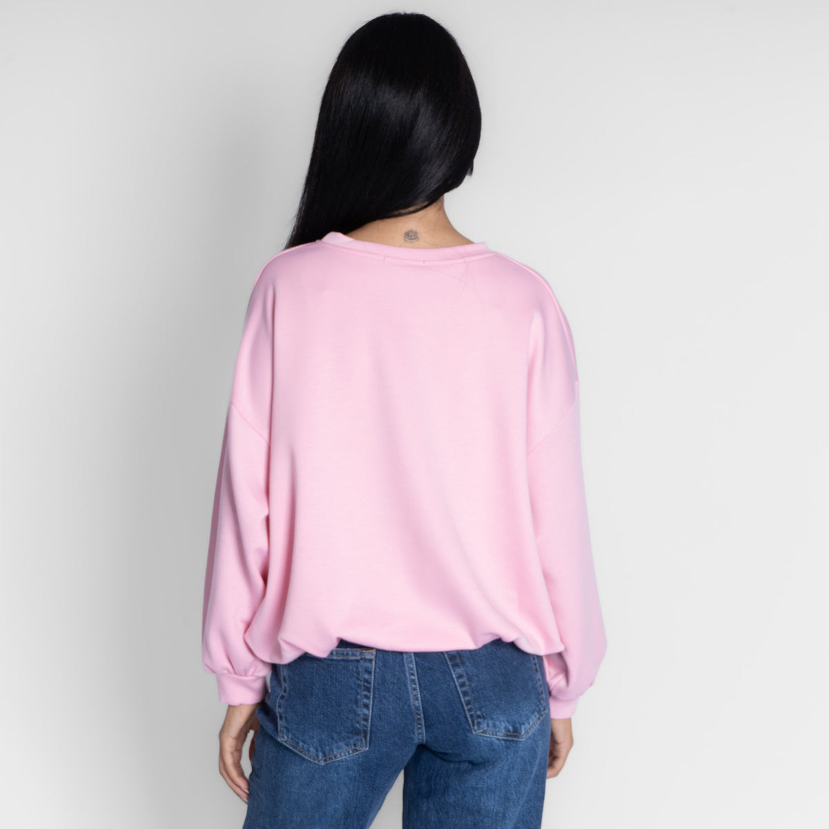 Jersey de corte amplio con bajo fruncido