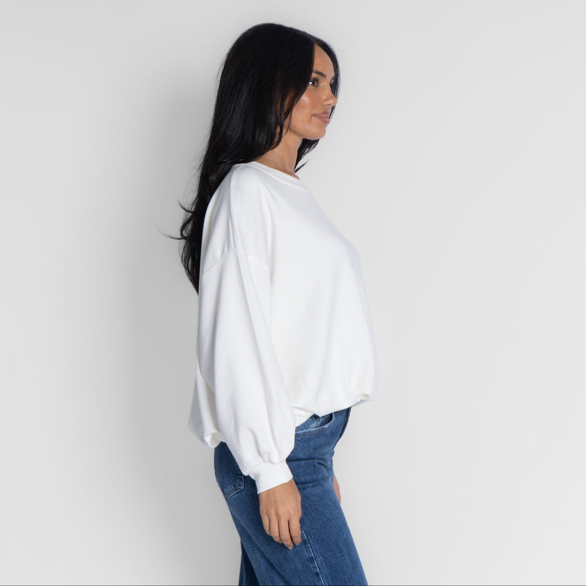 Jersey de corte amplio con bajo fruncido