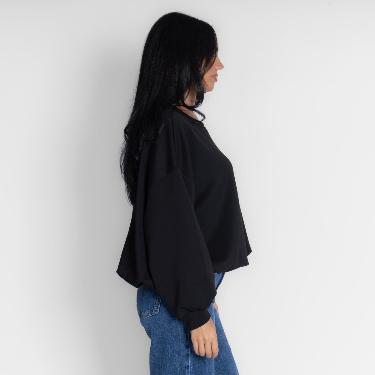 Jersey de corte amplio con bajo fruncido
