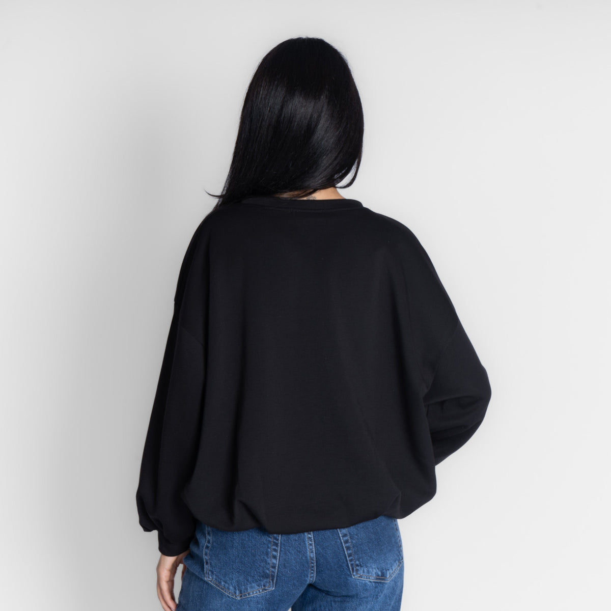 Jersey de corte amplio con bajo fruncido