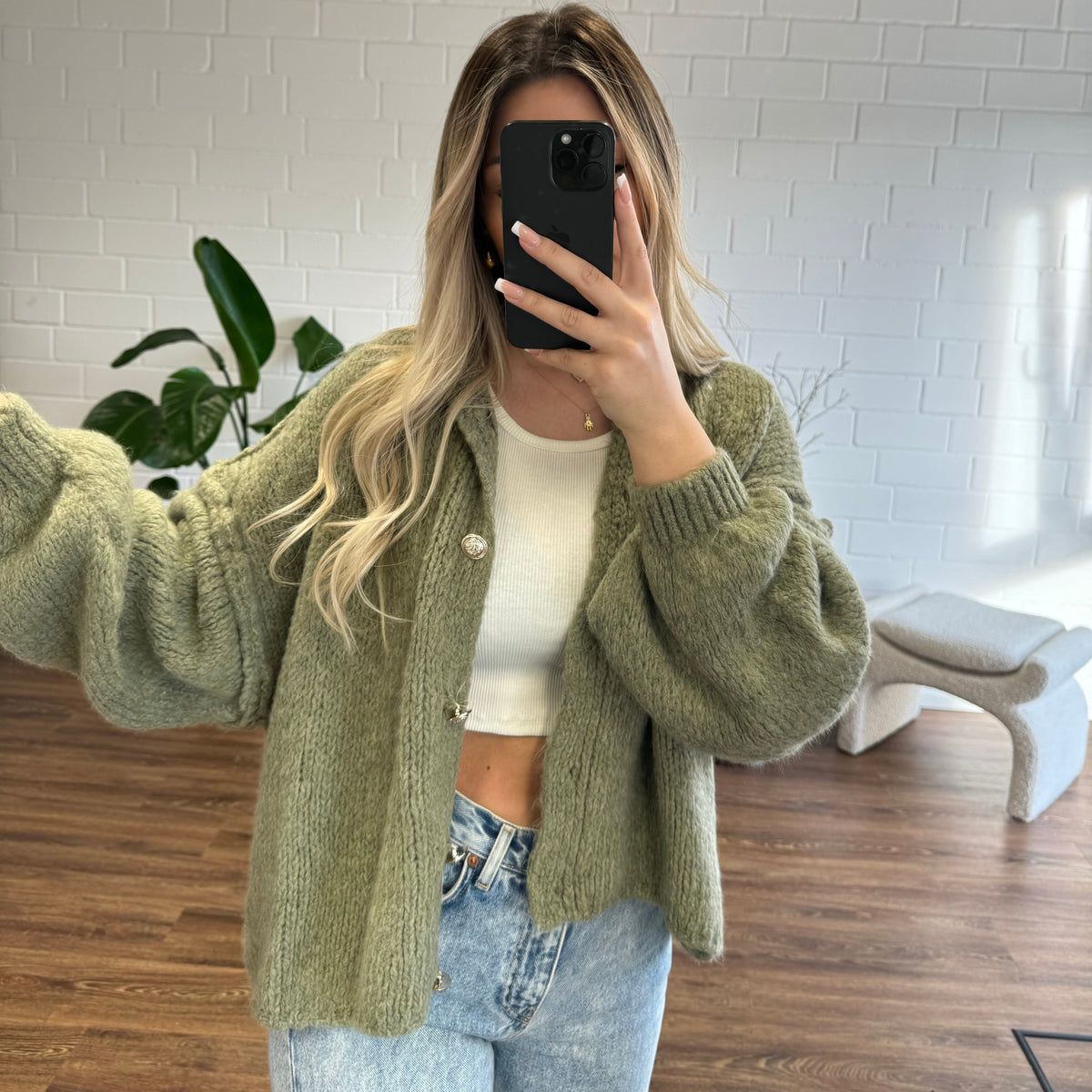 Cárdigan corto de corte amplio «CozyGlam»