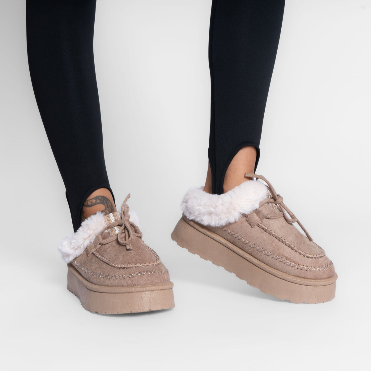 Mocasines con forro suave y plataforma