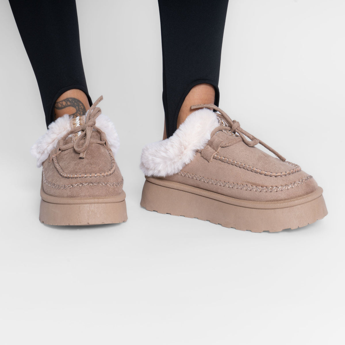 Mocasines con forro suave y plataforma