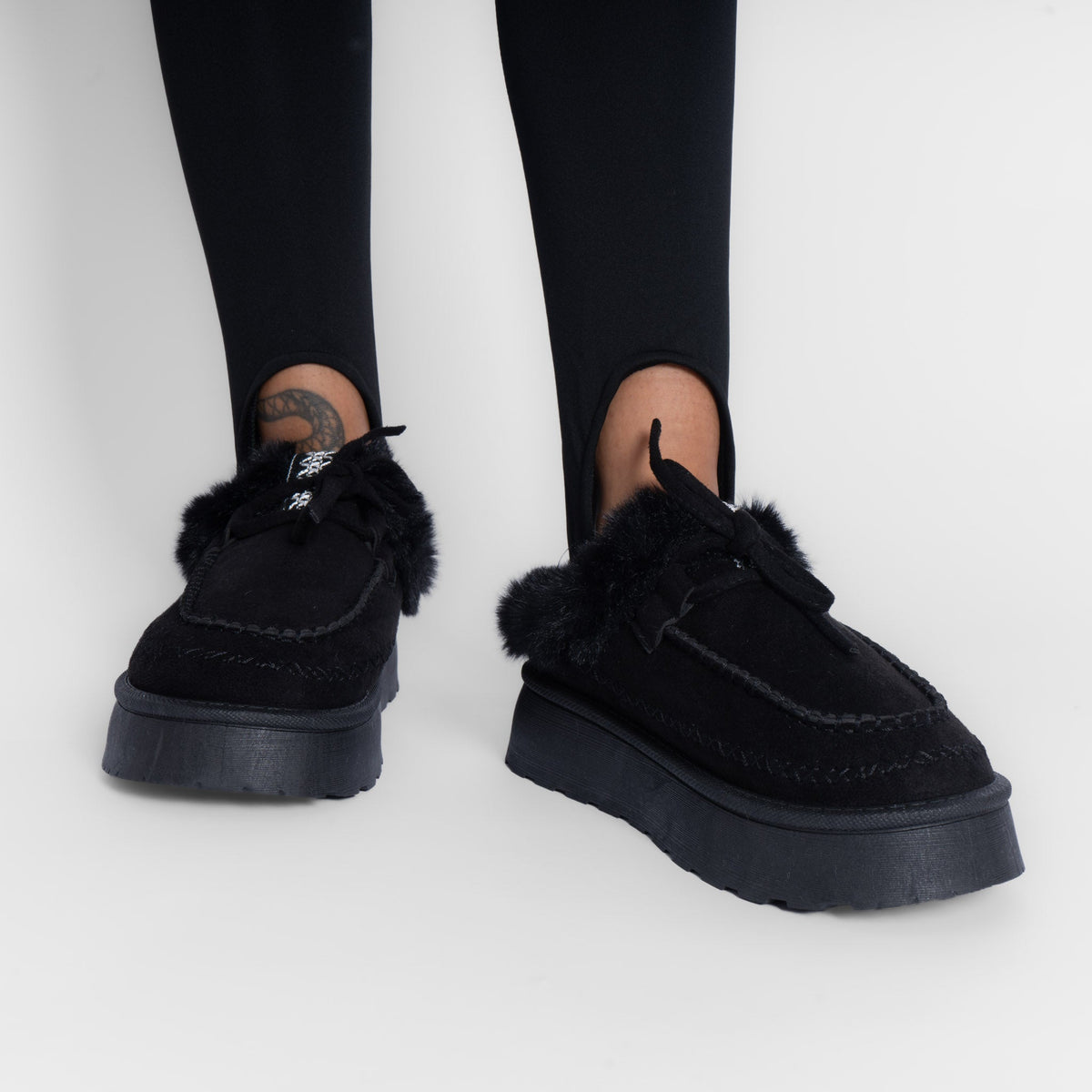 Mocasines con forro suave y plataforma