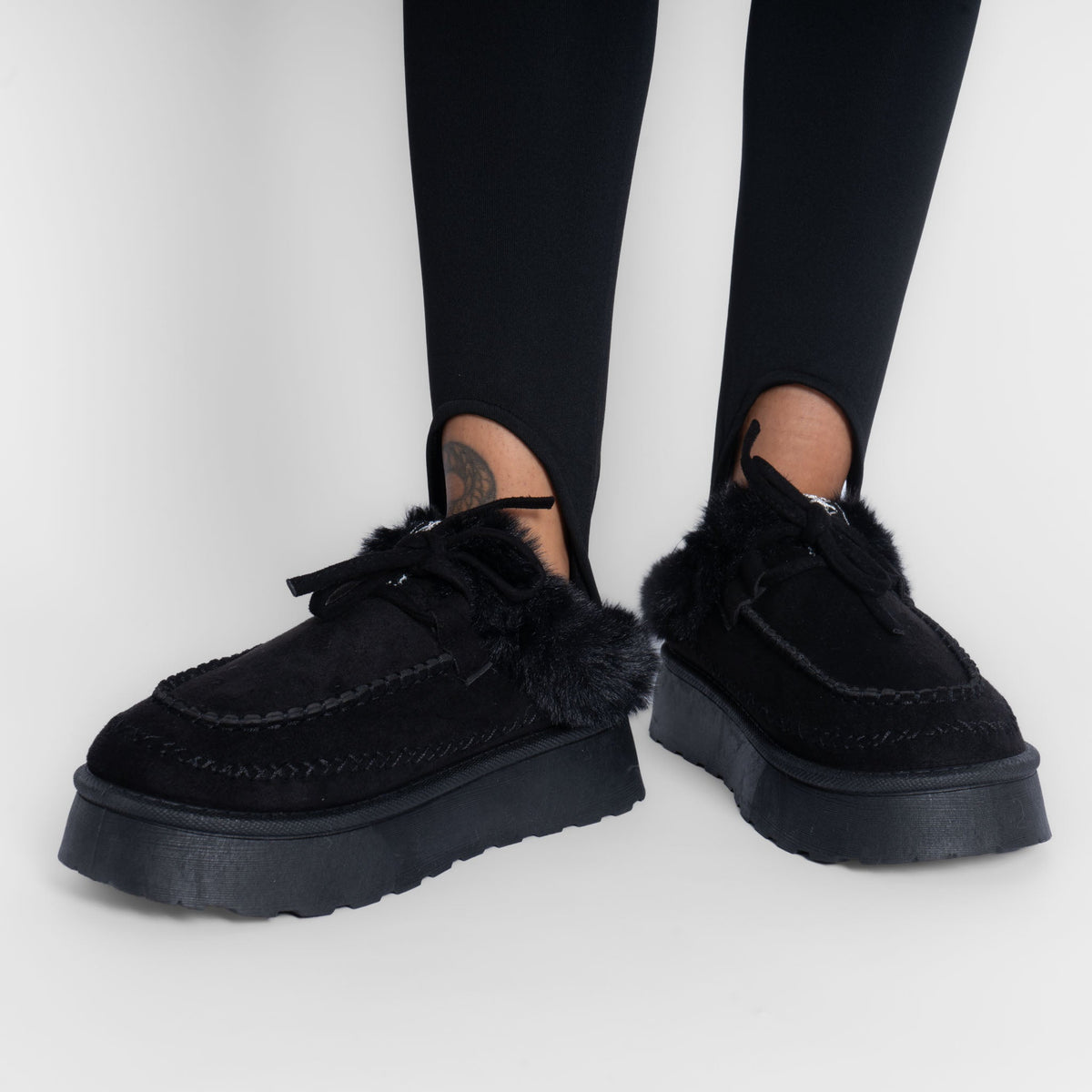Mocasines con forro suave y plataforma