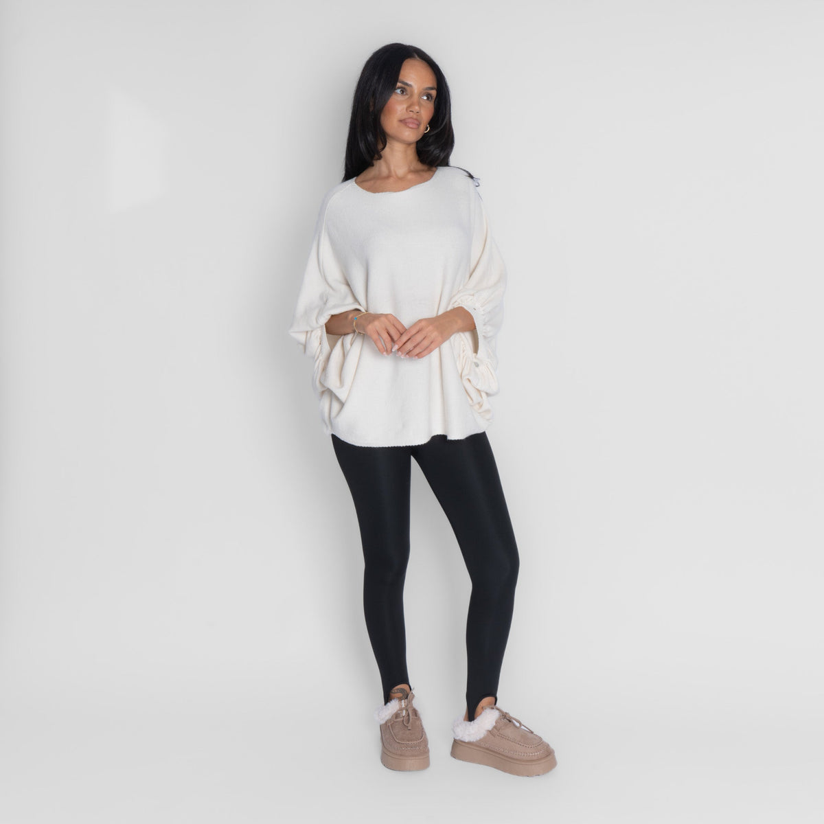 Jersey de corte amplio con mangas murciélago
