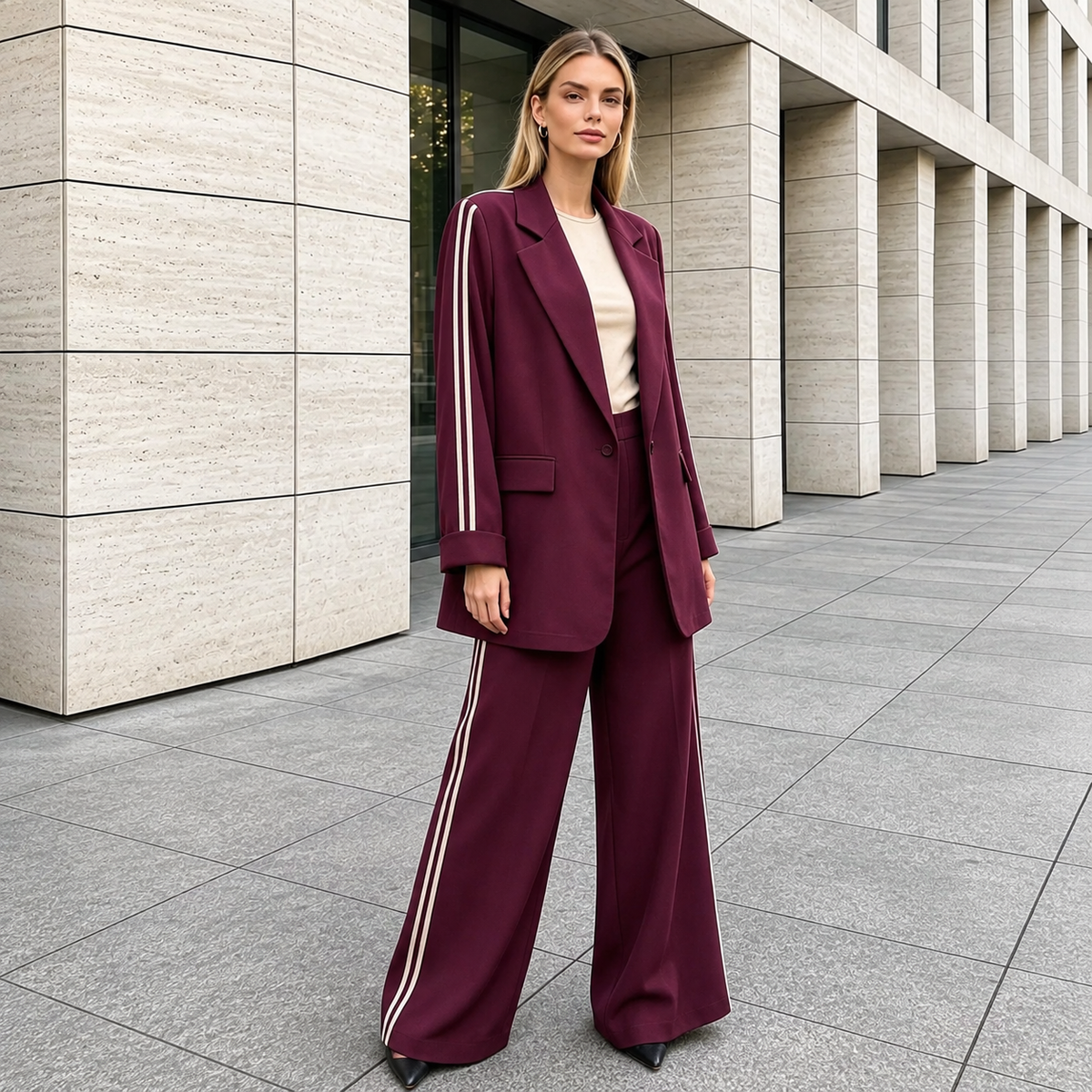 Berlín | Conjunto de blazer y pantalón con bandas · foto 2