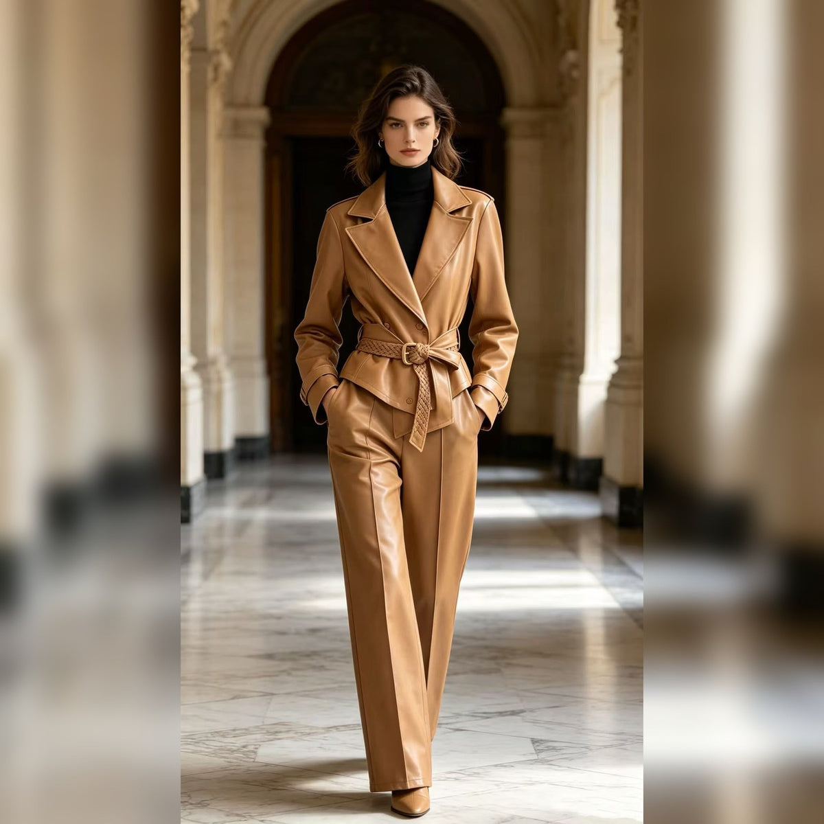 Oslo | Conjunto de chaqueta y pantalón de efecto piel · foto 2