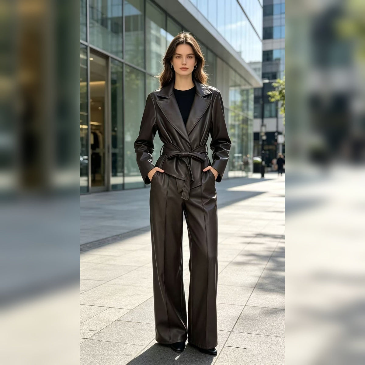 Oslo | Conjunto de chaqueta y pantalón de efecto piel · foto 4