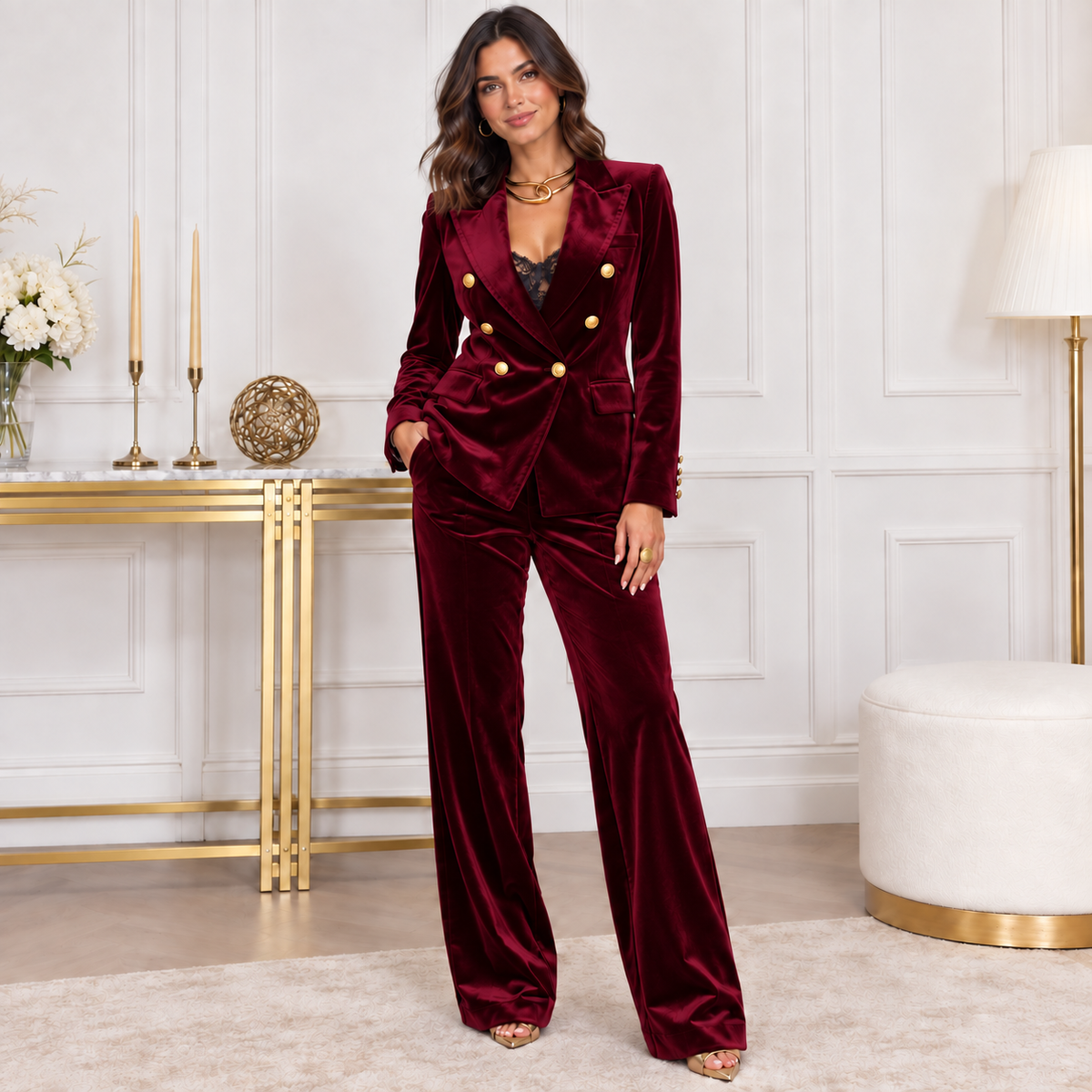 Noir | Conjunto de chaqueta y pantalón de terciopelo · foto 2