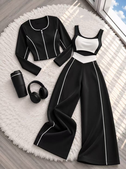 Greta conjunto negro de tres piezas