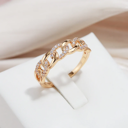 Anillo dorado «Malla Chic»