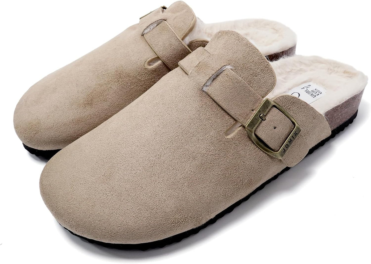 Zuecos de invierno con peluche y hebilla · Beige · Foto 1
