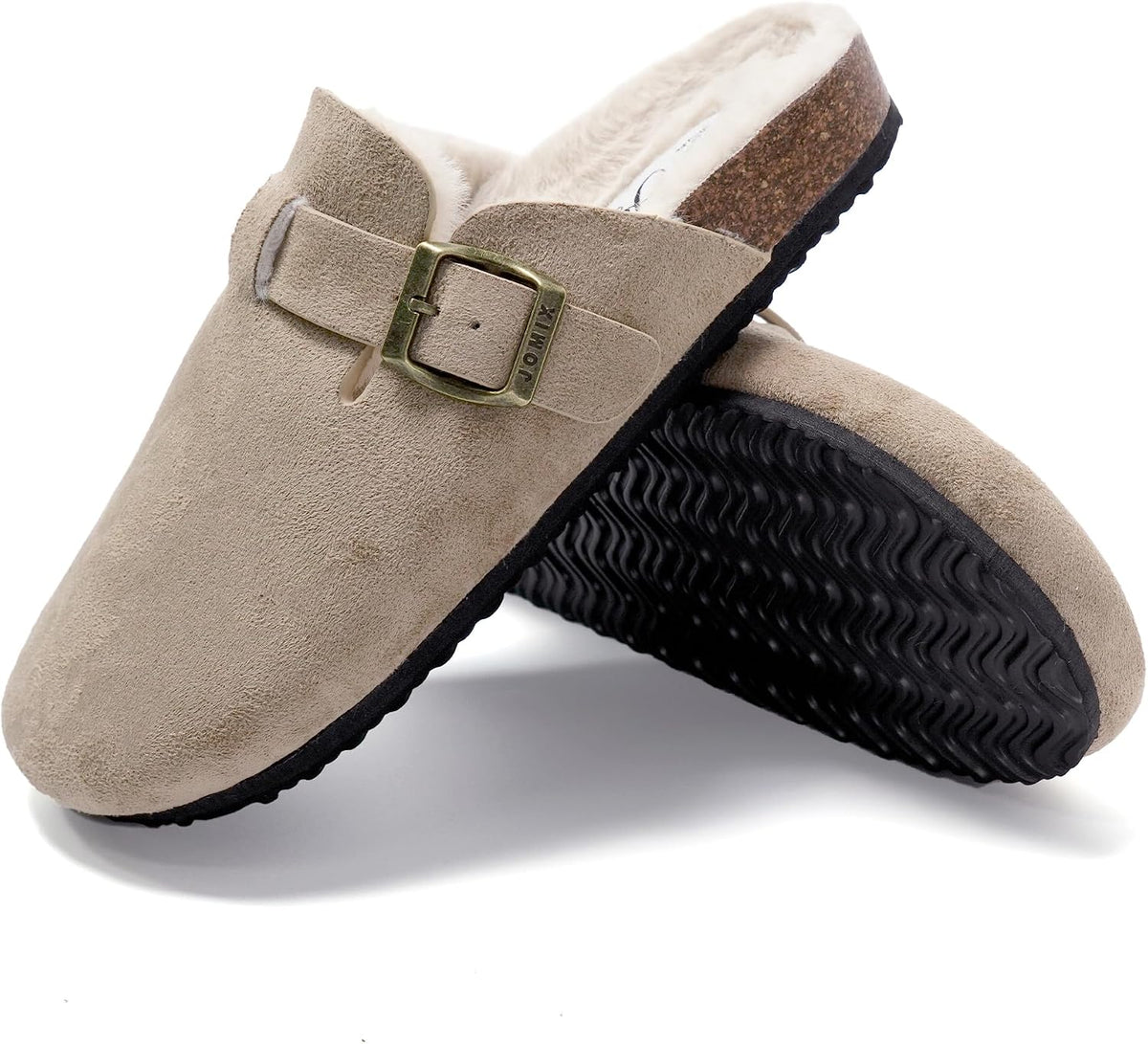 Zuecos de invierno con peluche y hebilla · Beige · Foto 2