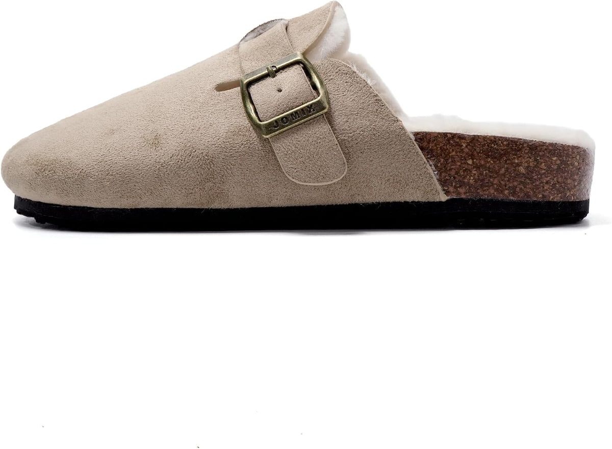 Zuecos de invierno con peluche y hebilla · Beige · Foto 3