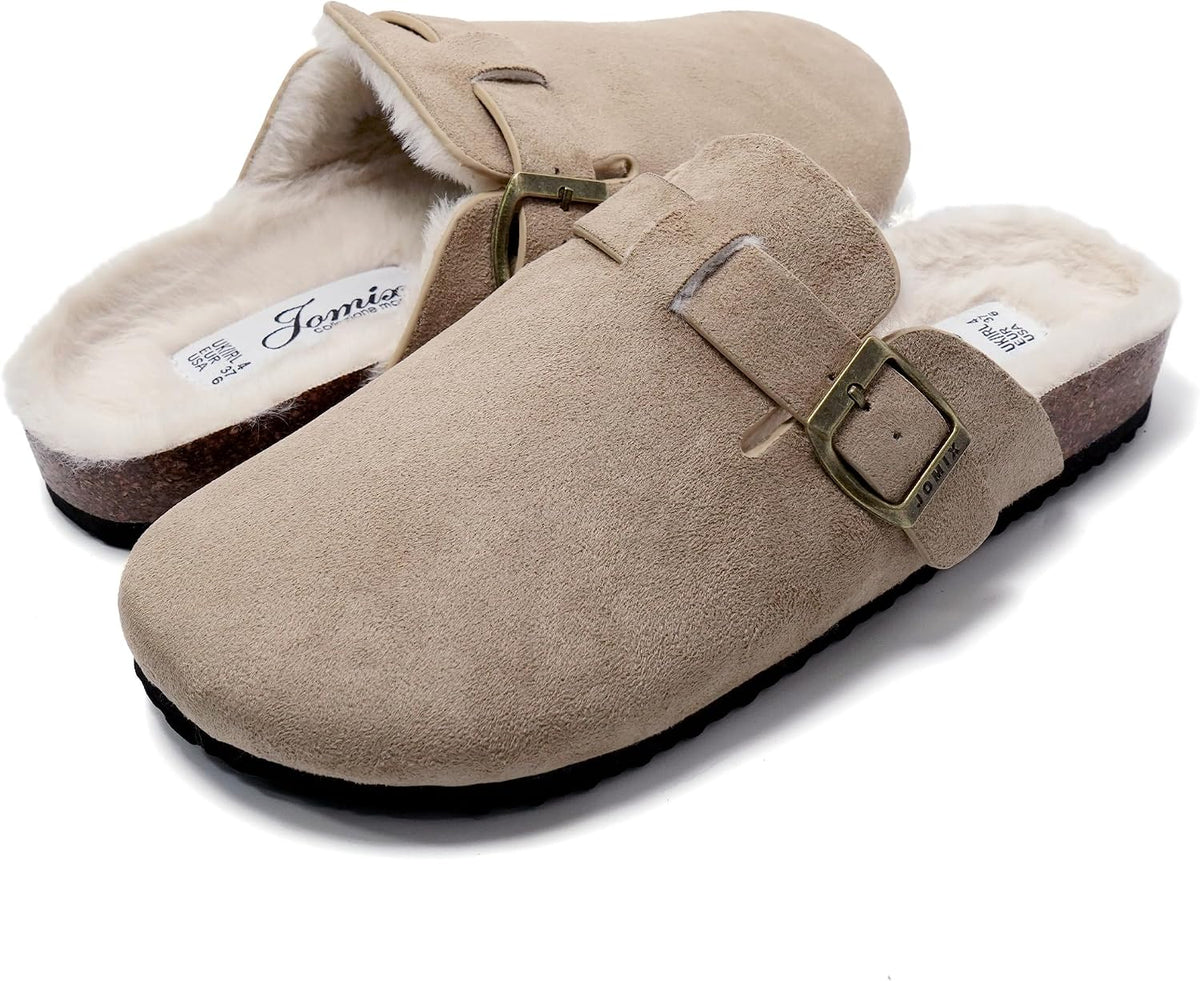 Zuecos de invierno con peluche y hebilla · Beige · Foto 4