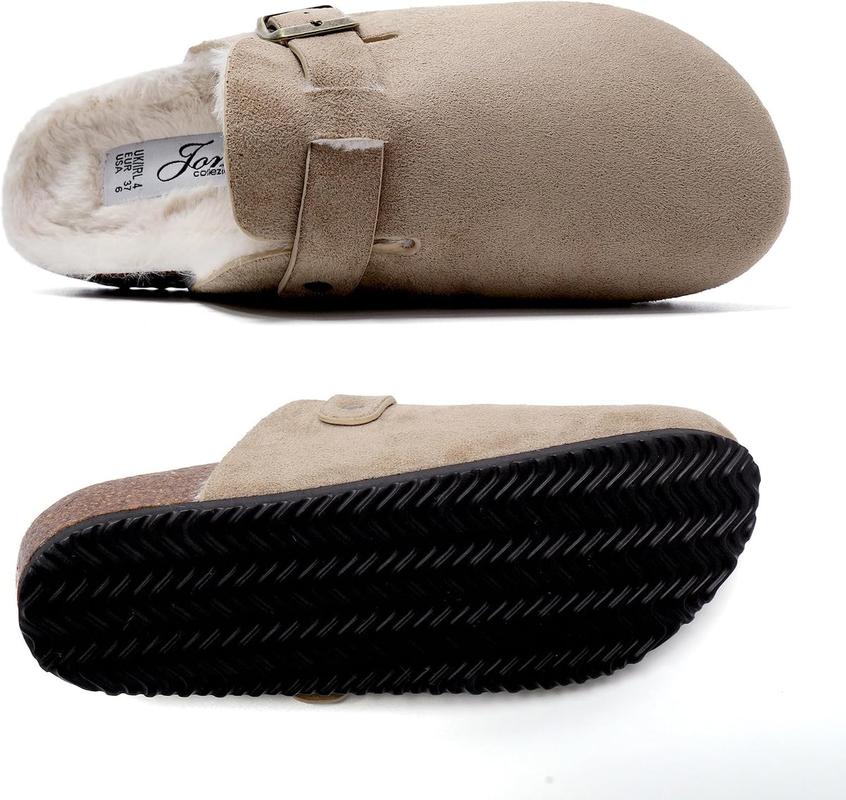 Zuecos de invierno con peluche y hebilla · Beige · Foto 5