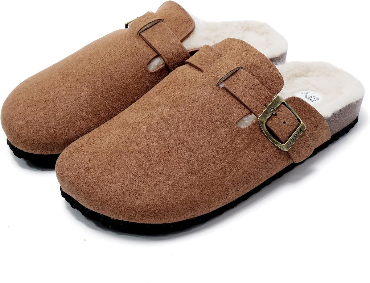 Zuecos de invierno con peluche y hebilla · Marrón · Foto 1