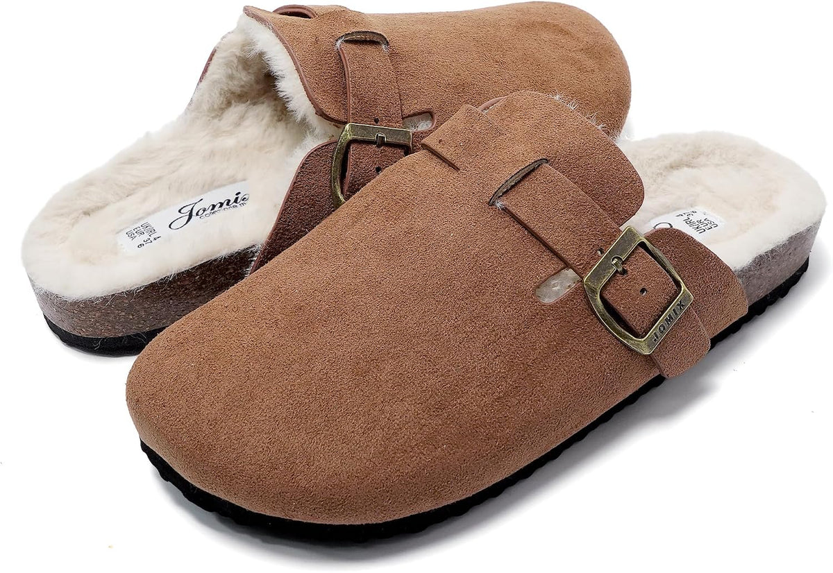 Zuecos de invierno con peluche y hebilla · Marrón · Foto 4