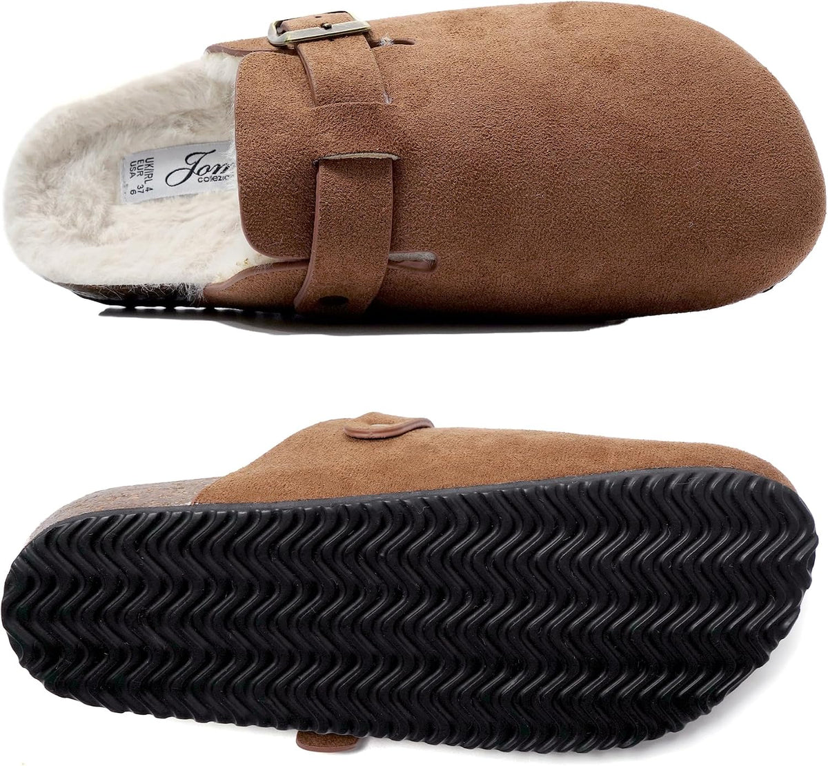 Zuecos de invierno con peluche y hebilla · Marrón · Foto 5