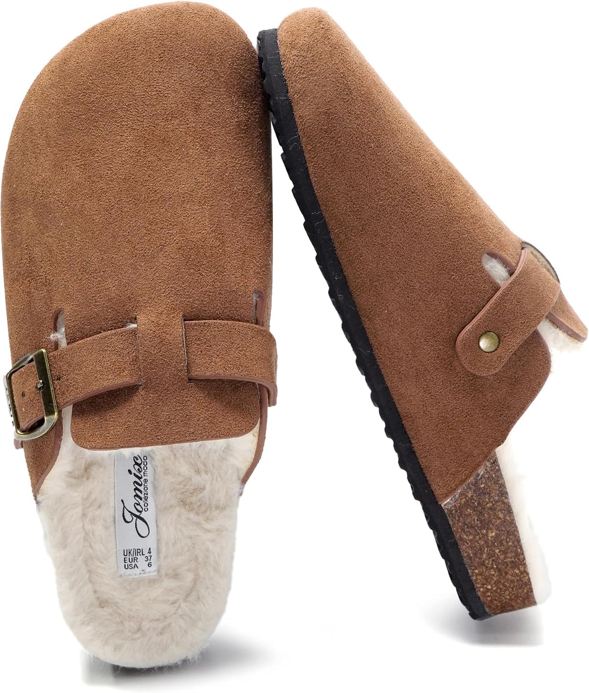 Zuecos de invierno con peluche y hebilla · Marrón · Foto 6