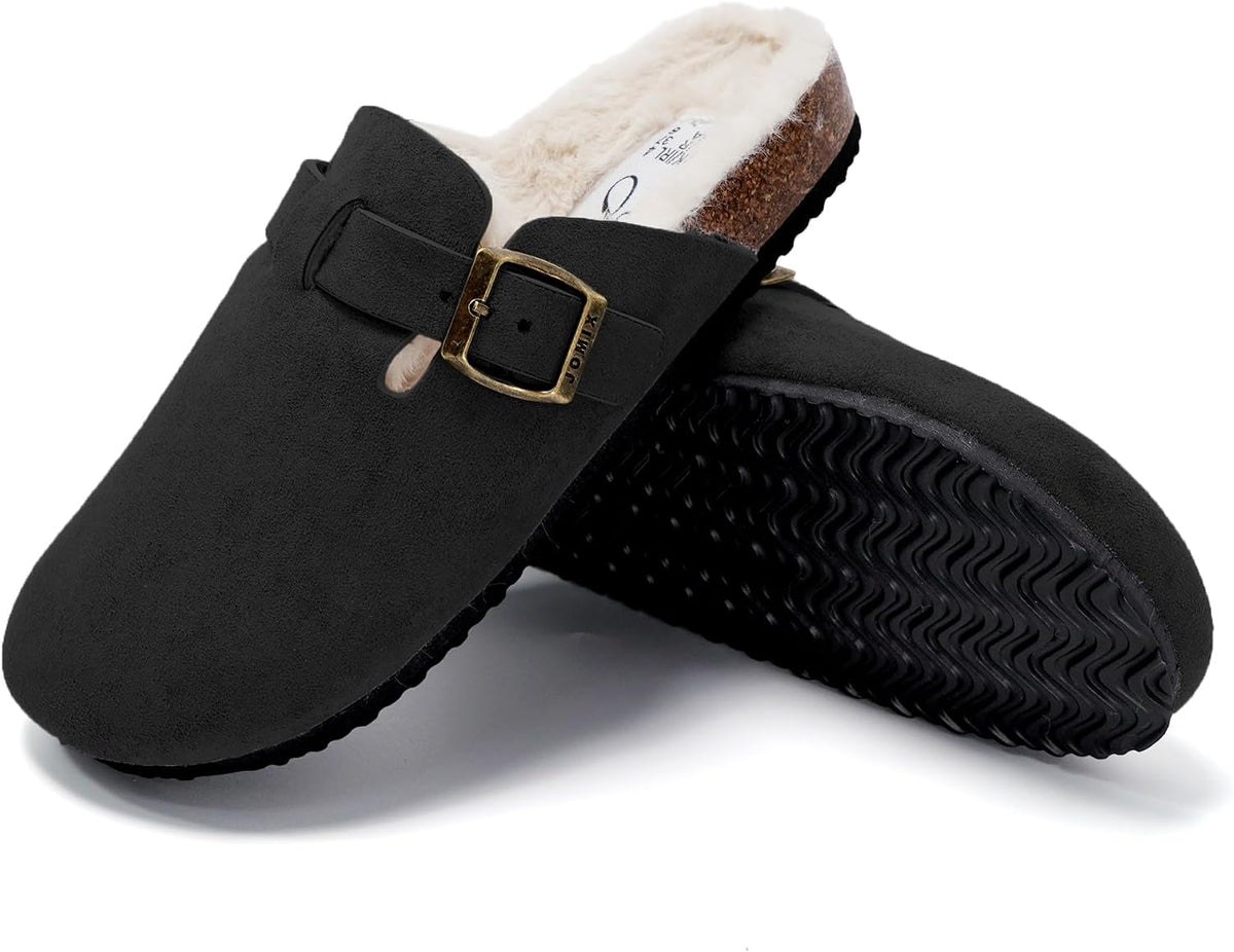 Zuecos de invierno con peluche y hebilla · Negro · Foto 2