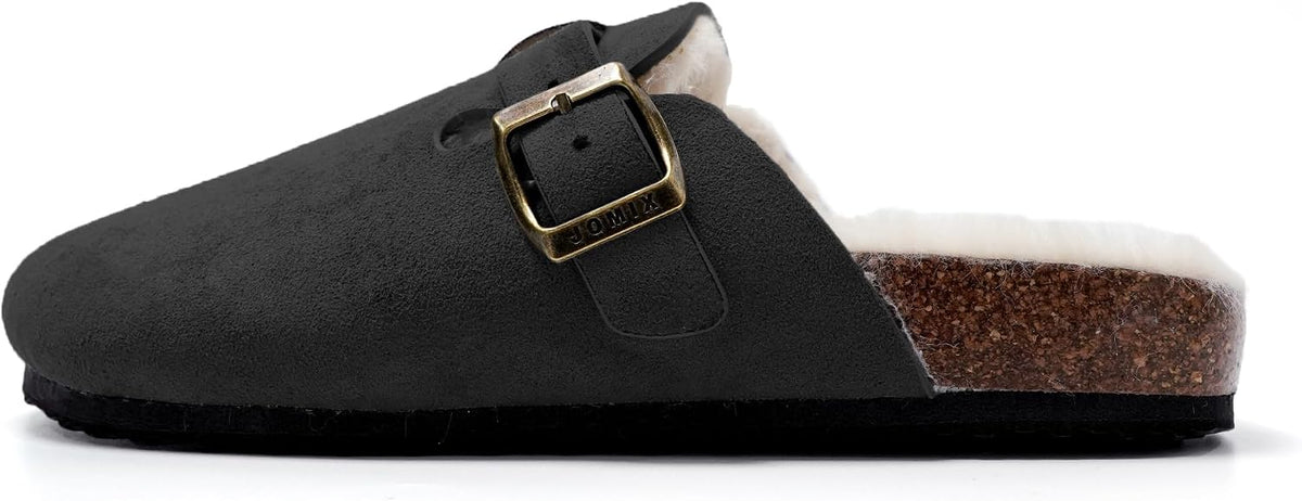 Zuecos de invierno con peluche y hebilla · Negro · Foto 3