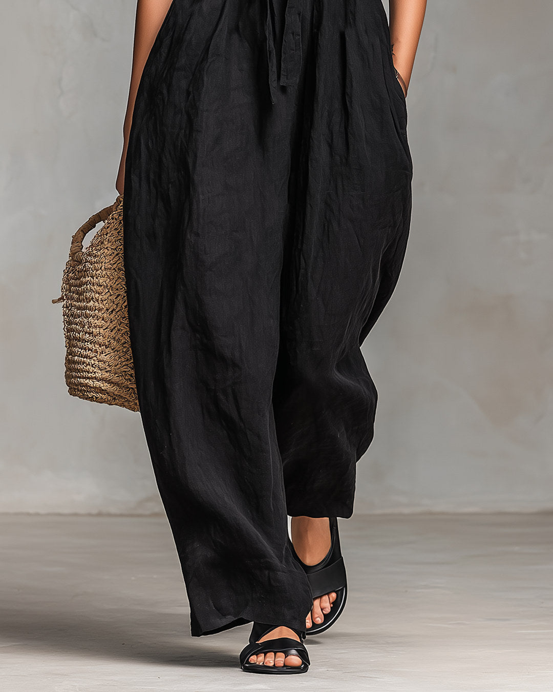 Nina | Mono bandeau de pierna amplia, negro · foto 4