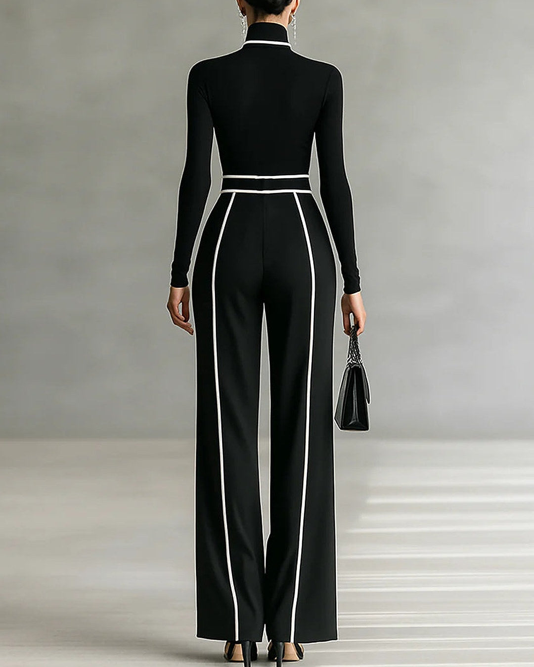 Vera | Conjunto de cuello alto y pantalón con ribetes a contraste · foto 2