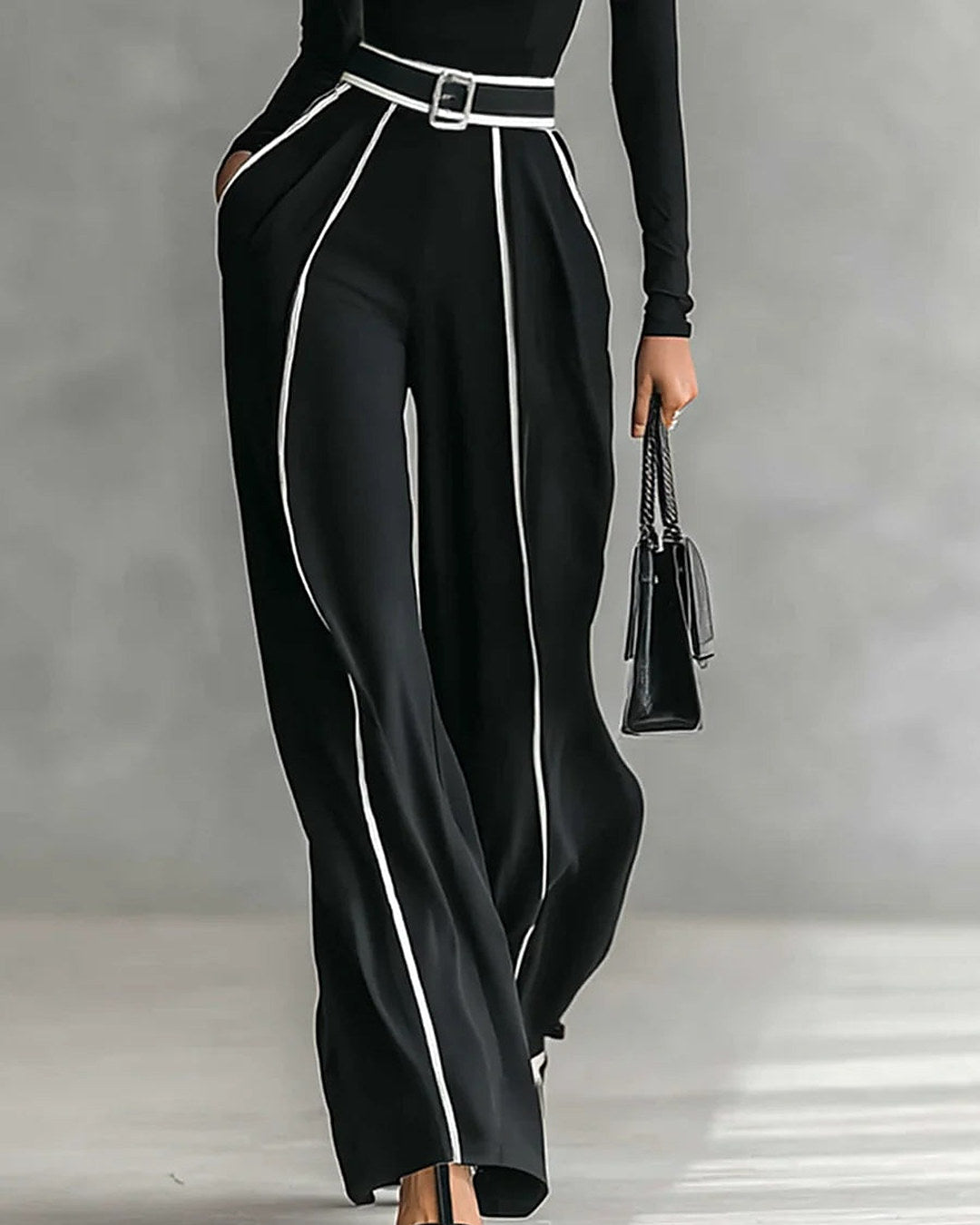 Vera | Conjunto de cuello alto y pantalón con ribetes a contraste · foto 4