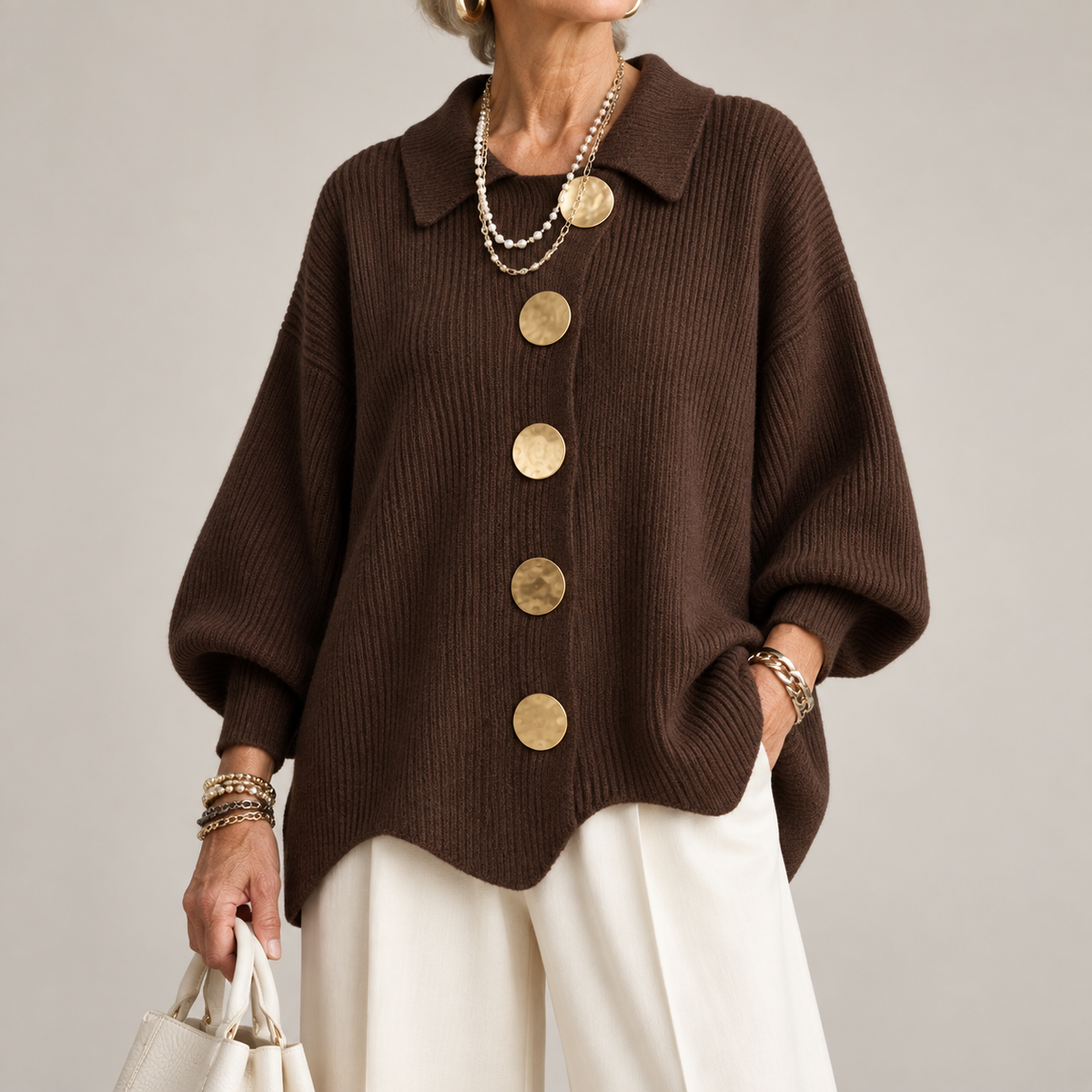 Ardelle | Cárdigan oversize con cuello · foto 12