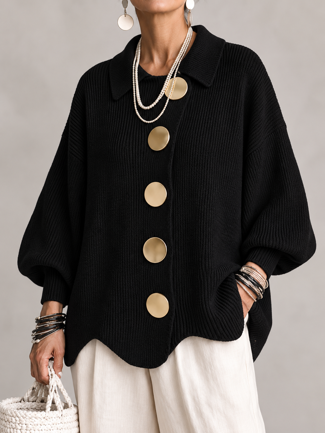 Ardelle | Cárdigan oversize con cuello · foto 14