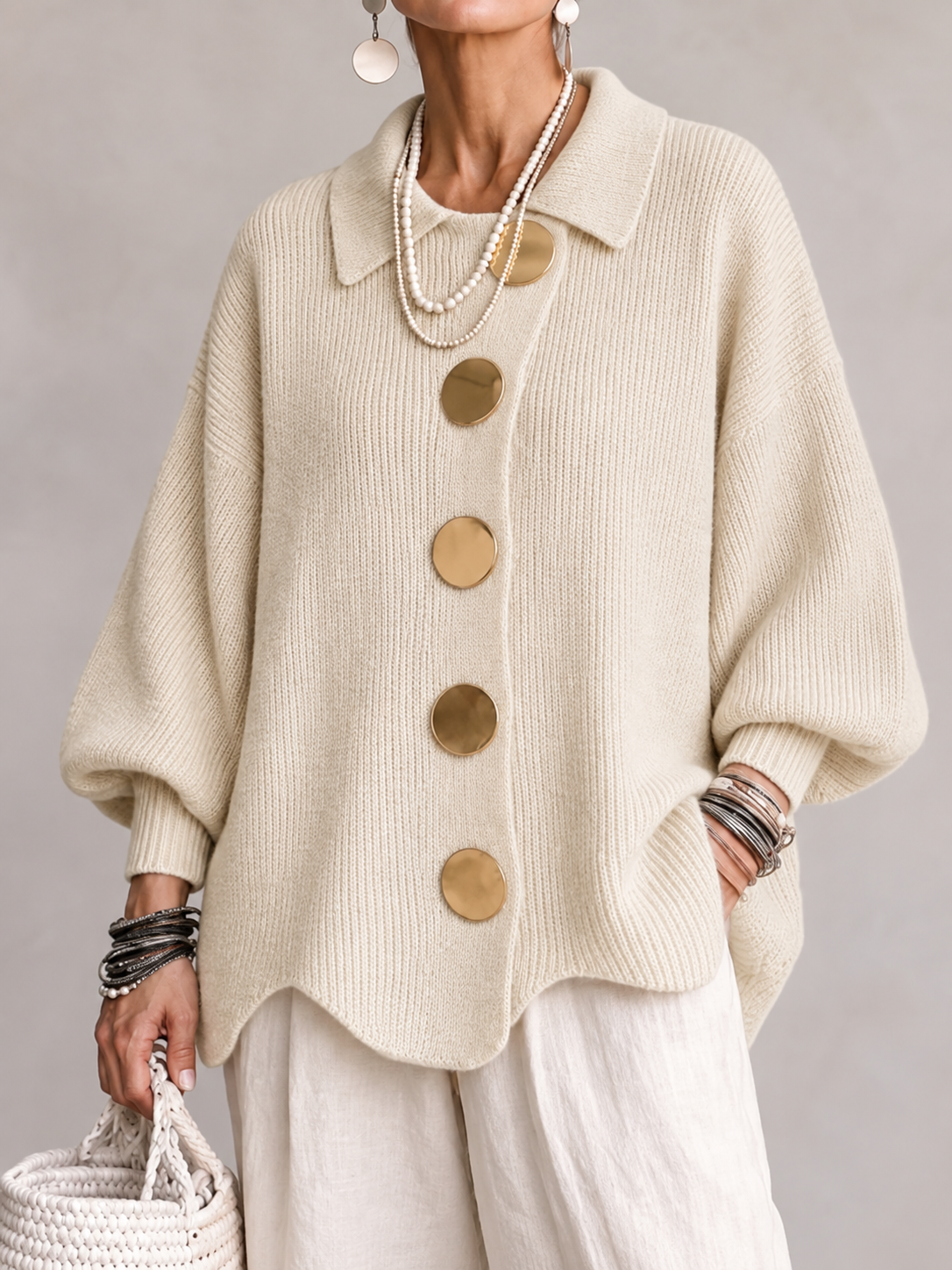 Ardelle | Cárdigan oversize con cuello · foto 17