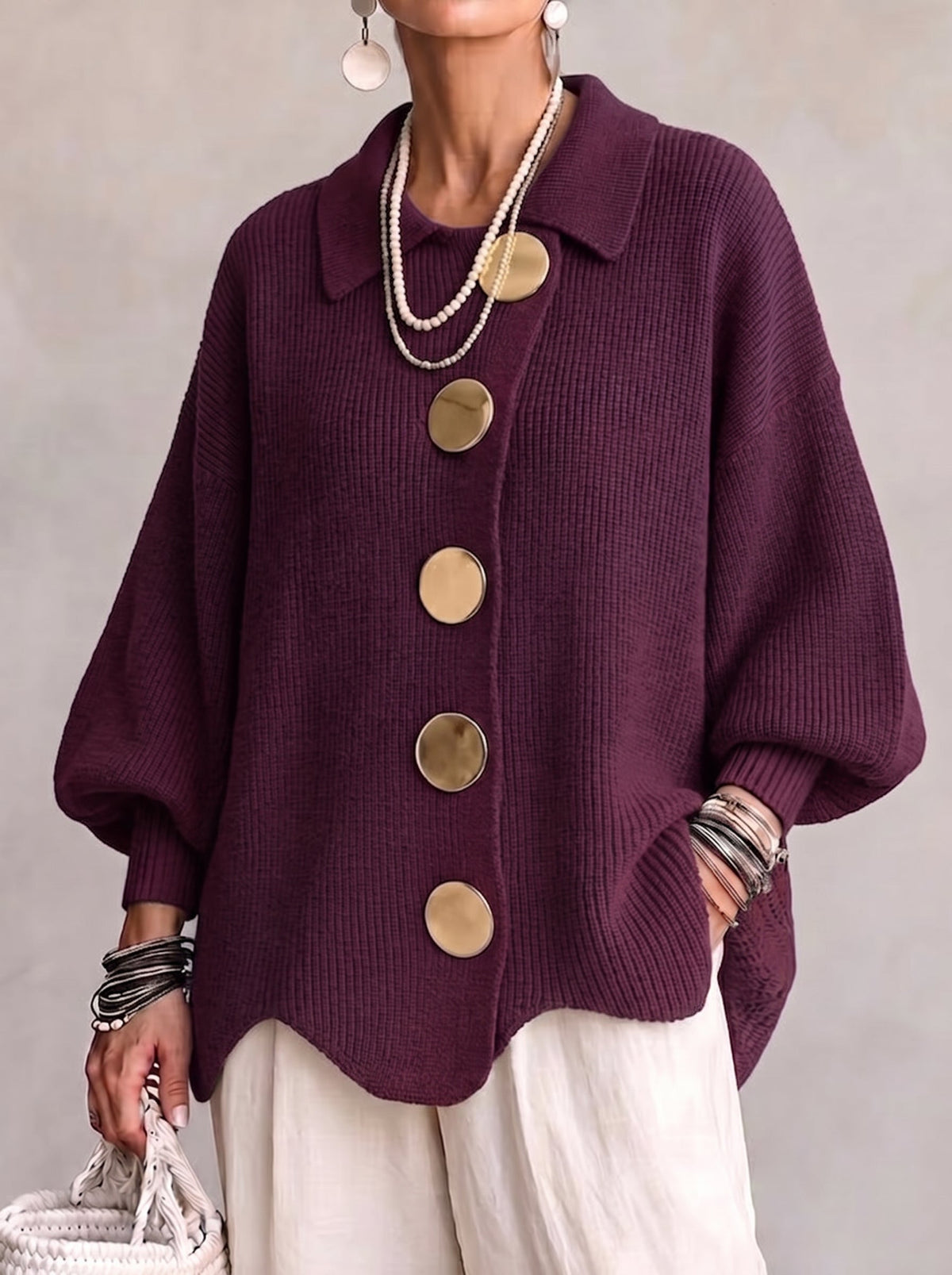 Ardelle | Cárdigan oversize con cuello · foto 3