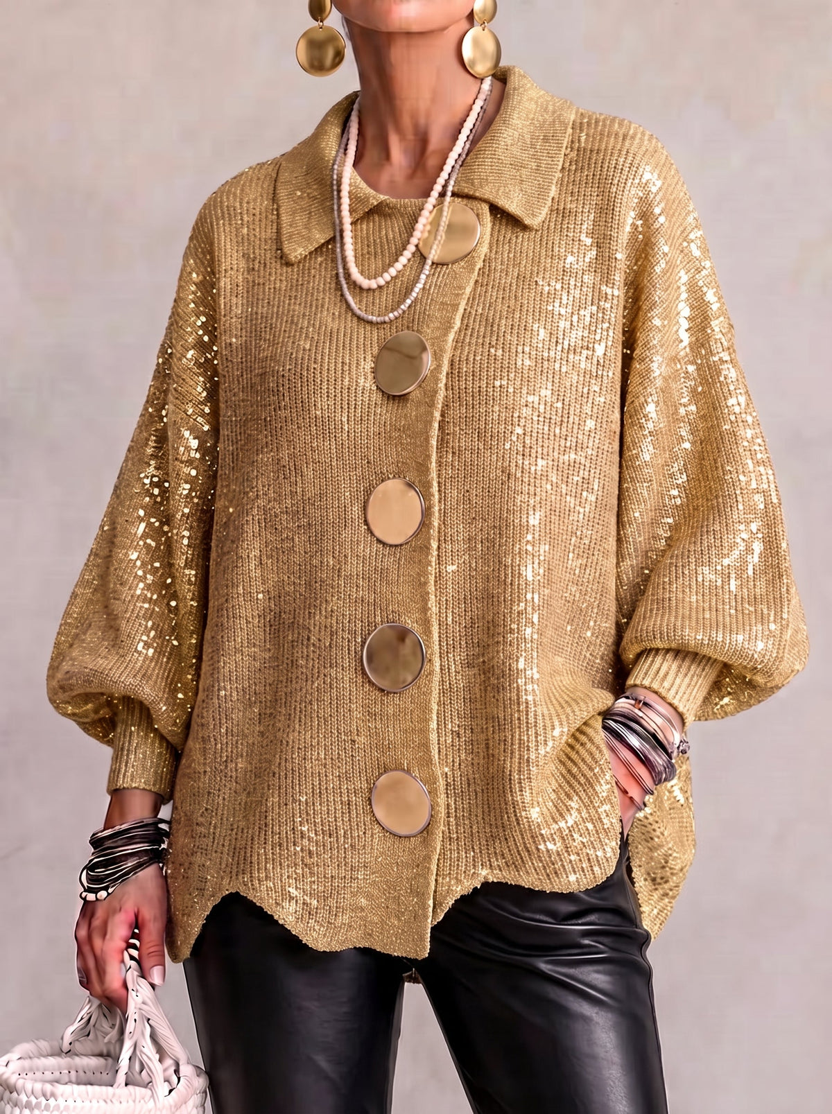 Ardelle | Cárdigan oversize con cuello · foto 5