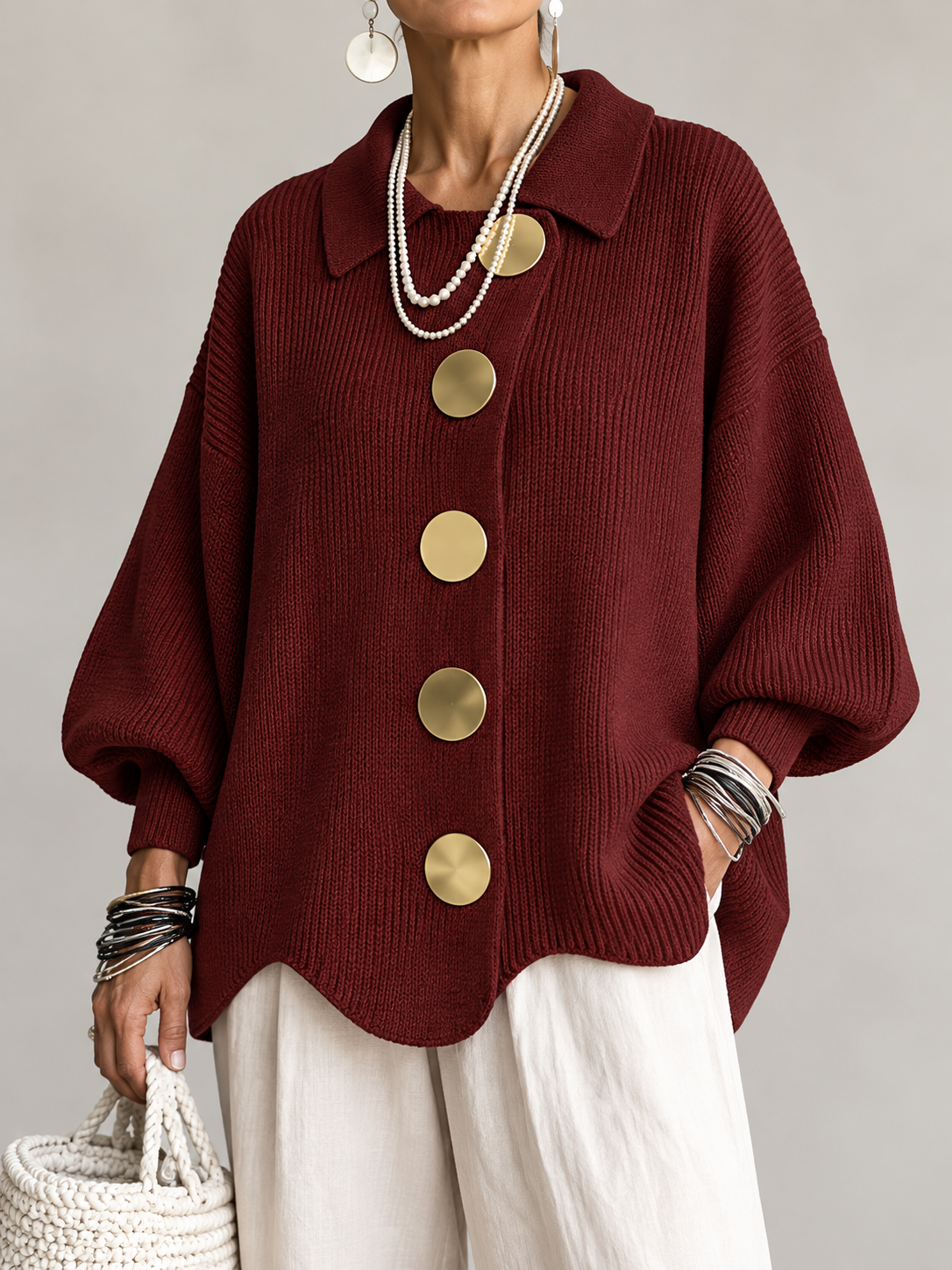 Ardelle | Cárdigan oversize con cuello · foto 8