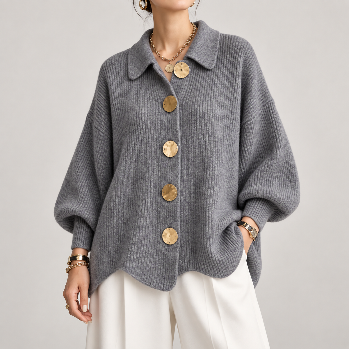 Ardelle | Cárdigan oversize con cuello · foto 9