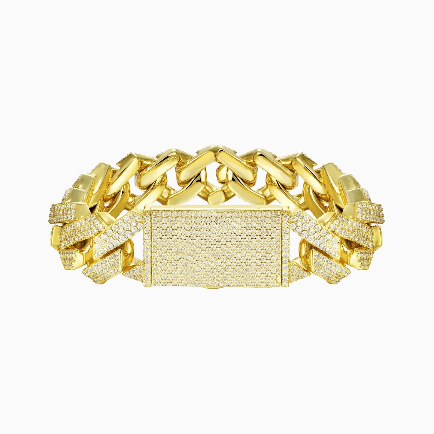 Brazalete Cubana Premium 20 Mm Oro 18K