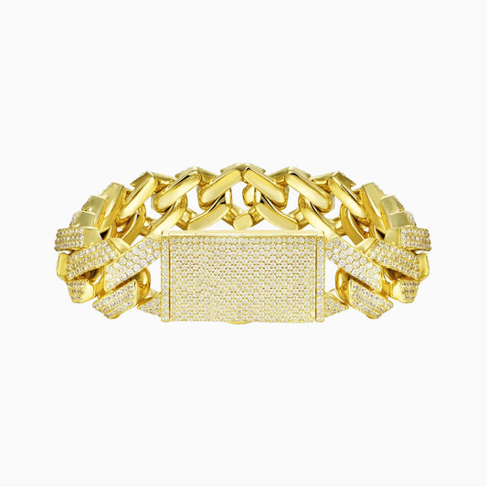 Brazalete Cubana Premium 20 Mm Oro 18K