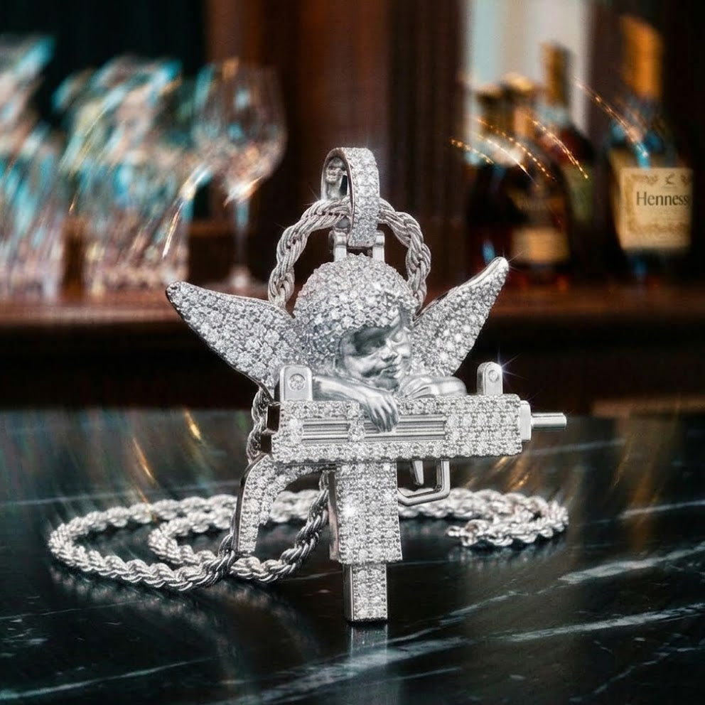 Colgante Uzi Cupido Oro Blanco