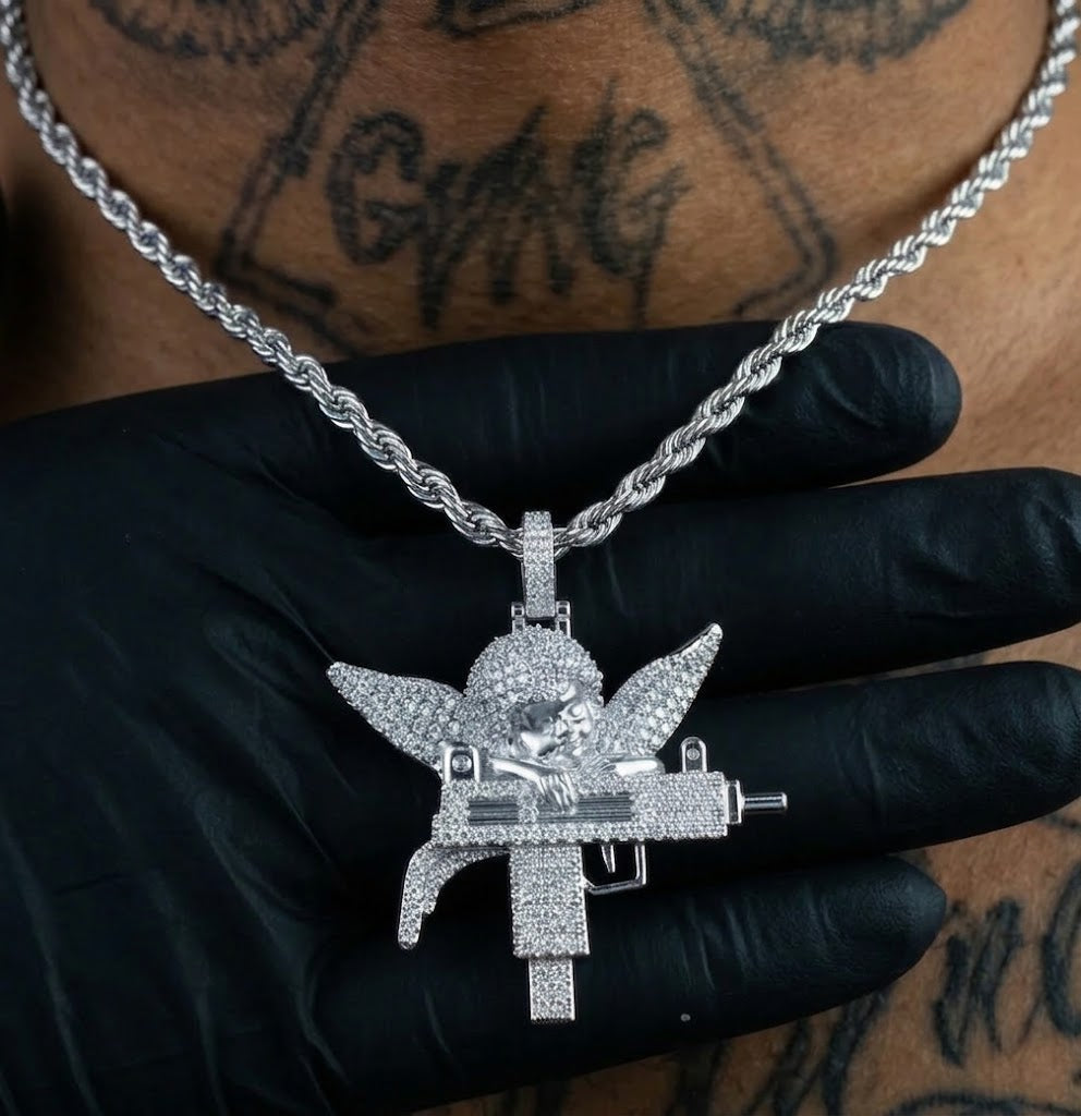 Colgante Uzi Cupido Oro Blanco