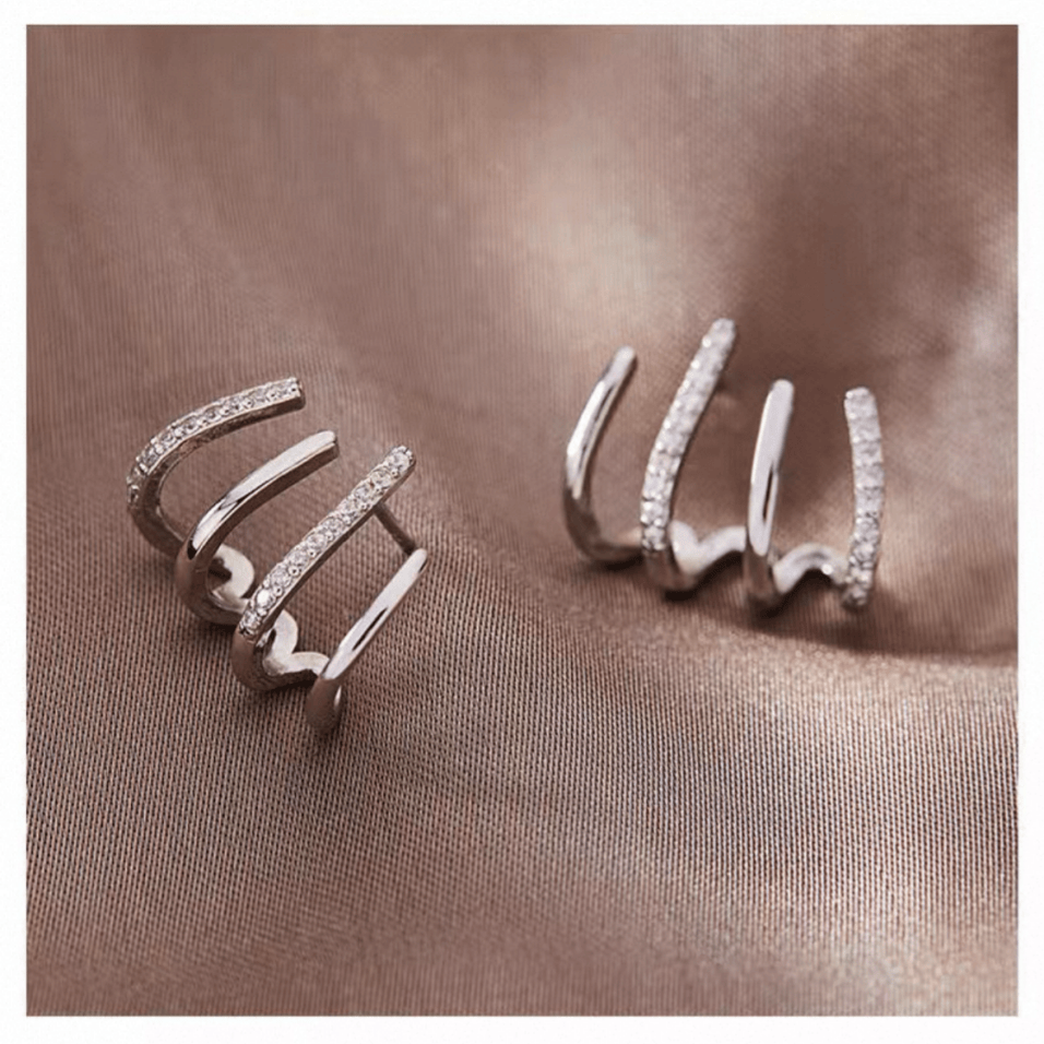 Pendientes Argollas con Cristales Brillantes
