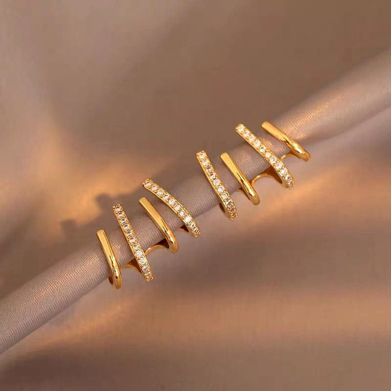 Pendientes Argollas con Cristales Brillantes