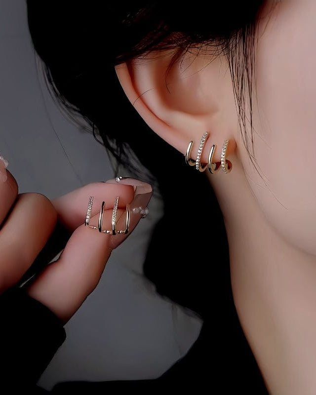 Pendientes Argollas con Cristales Brillantes