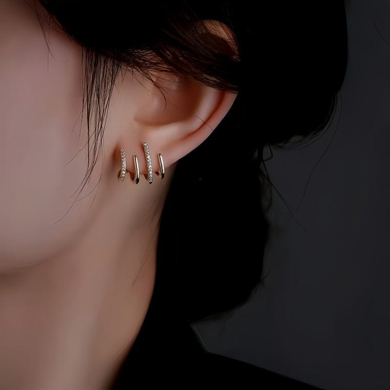 Pendientes Argollas con Cristales Brillantes