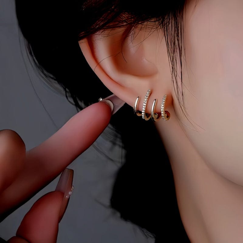 Pendientes Argollas con Cristales Brillantes