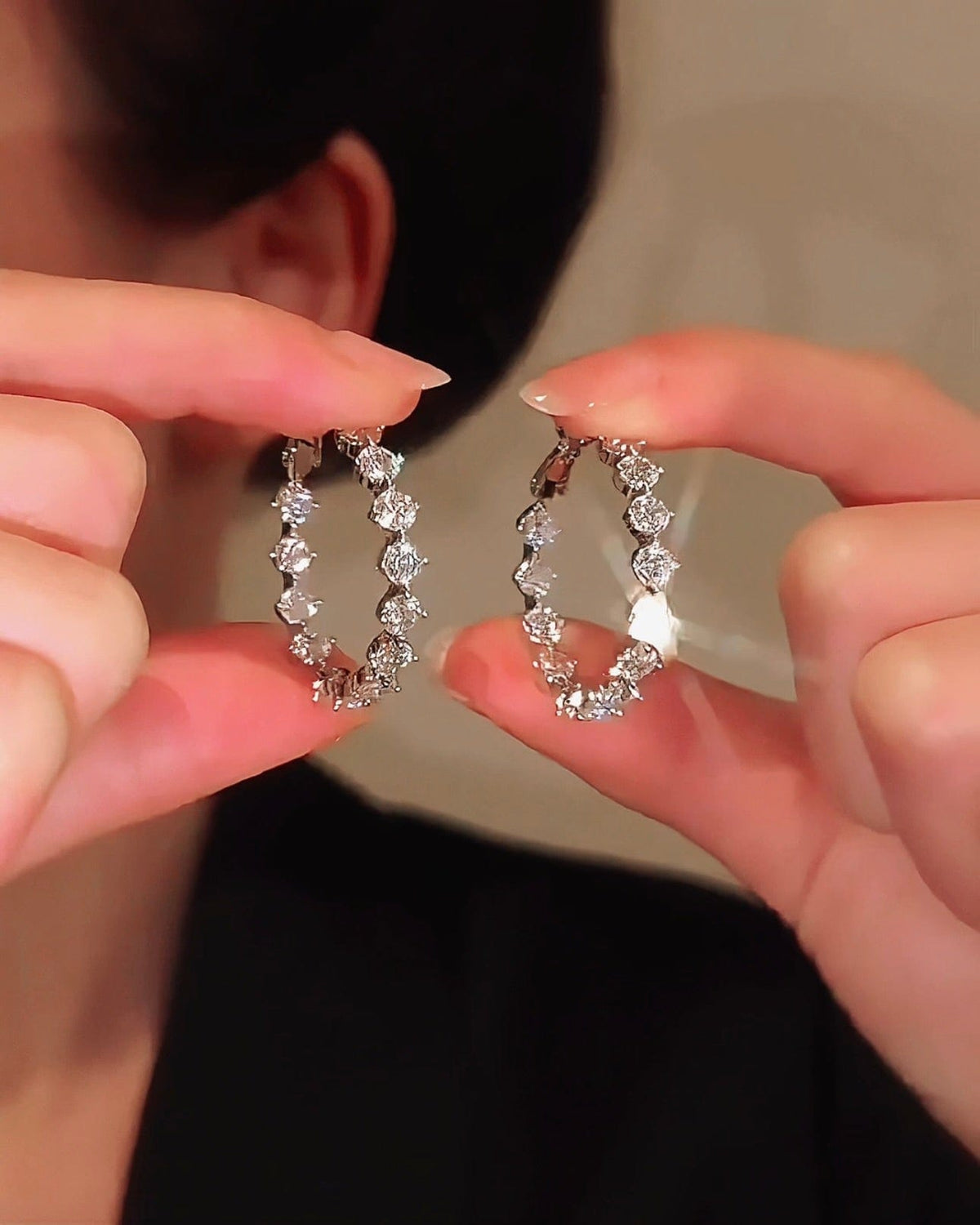 Pendientes Aro Brillantes para mujer