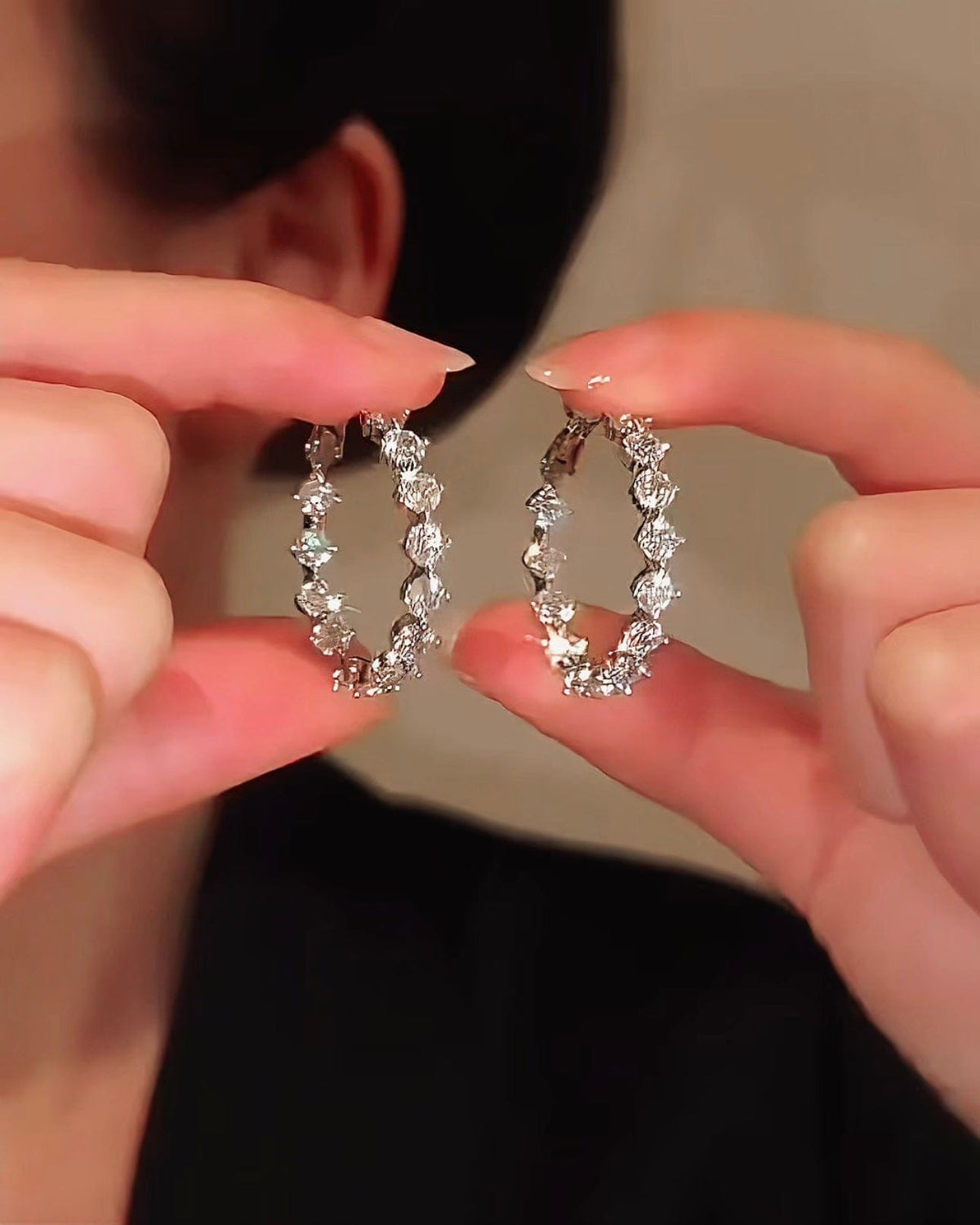 Pendientes Aro Brillantes para mujer