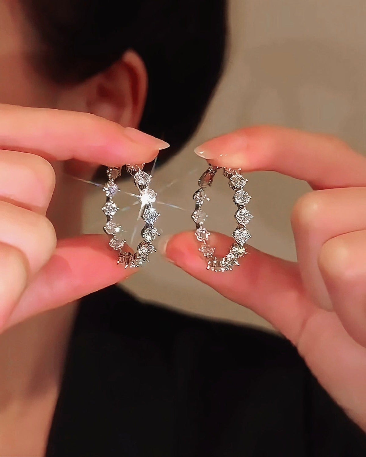 Pendientes Aro Brillantes para mujer